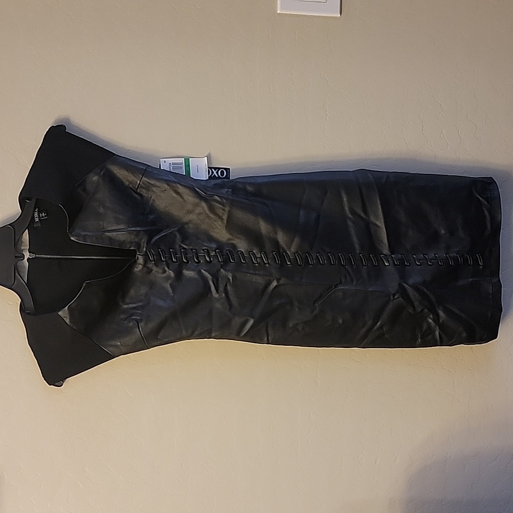 Black Faux Leather Dress